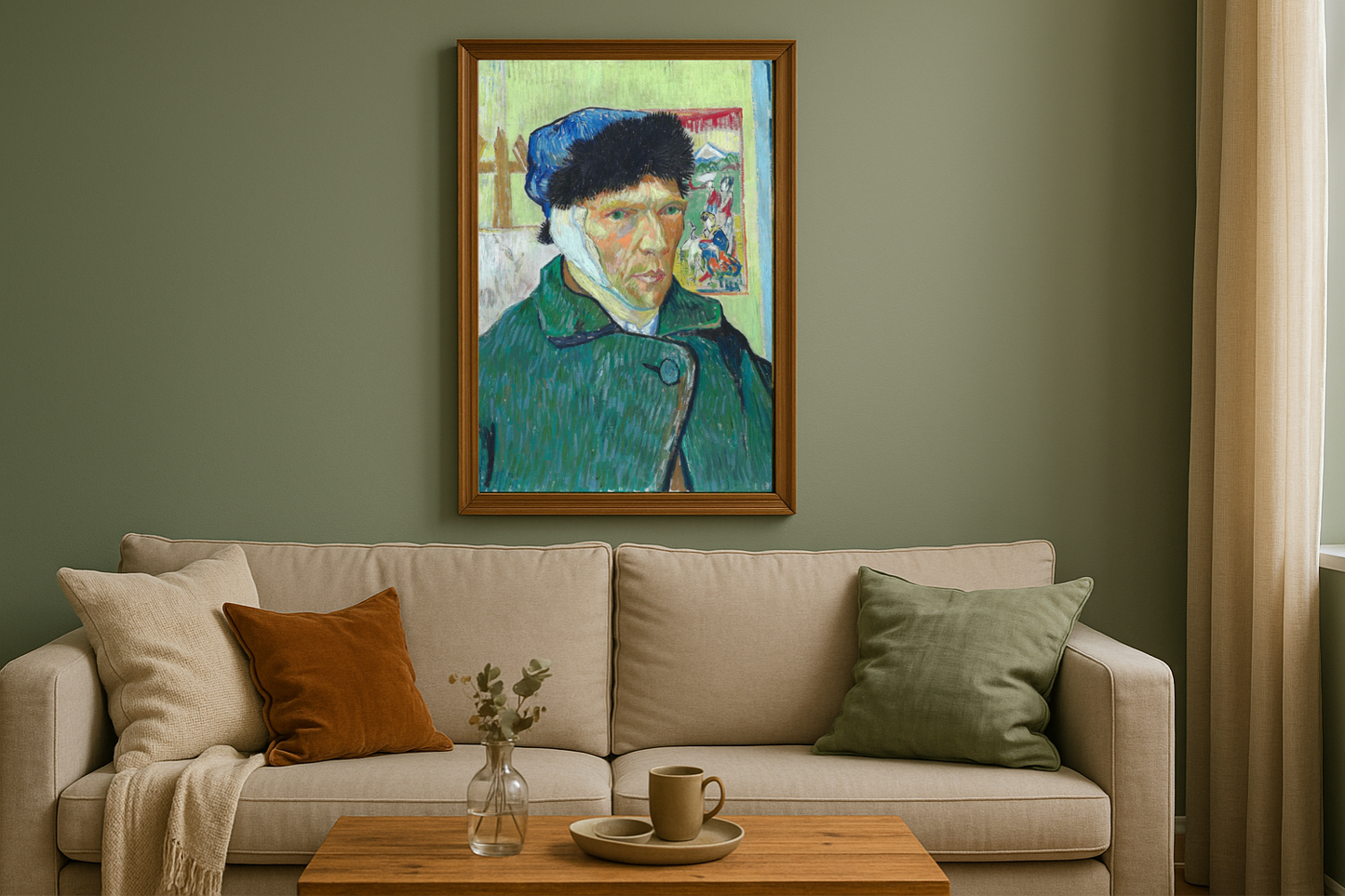 🎨 ภาพเหมือนตนเองที่หูพันผ้า – Vincent van Gogh (1889)