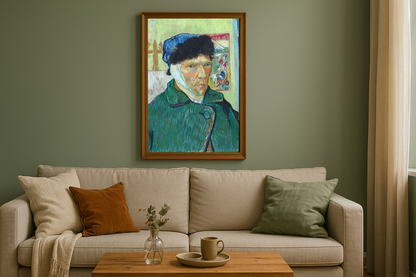 🎨 ภาพเหมือนตนเองที่หูพันผ้า – Vincent van Gogh (1889)