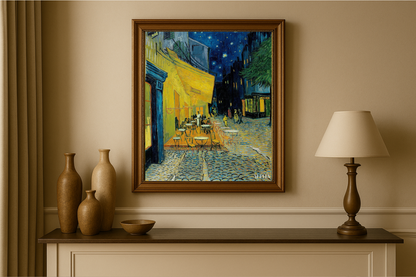 🖼️ ระเบียงร้านกาแฟในตอนเย็น – Vincent van Gogh (1888)