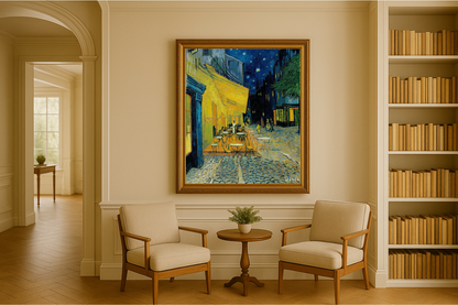 🖼️ ระเบียงร้านกาแฟในตอนเย็น – Vincent van Gogh (1888)