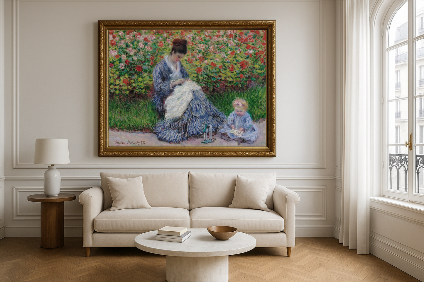 🌼 Camille Monet และเด็กในสวน – Claude Monet (1875)