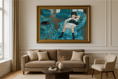 🪑 Fille dans un fauteuil bleu – Mary Cassatt (1878)