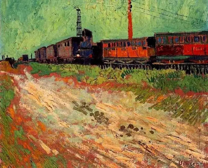 รถไฟบรรทุกสินค้าที่อาร์ลส์ - Vincent van Gogh
