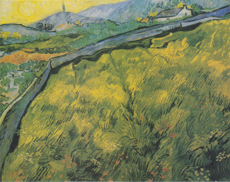 ทุ่งข้าวสาลีฤดูใบไม้ผลิยามพระอาทิตย์ขึ้น - Vincent van Gogh