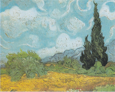 Reproduction du tableau « Champ de blé avec cyprès - Vincent van Gogh » par Alpha Reproduction en peinture à l’huile