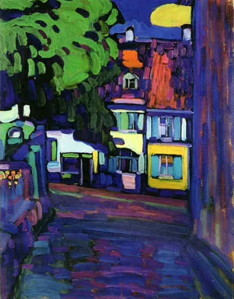 Maisons à Murnau sur Obermarkt - Vassily Kandinsky