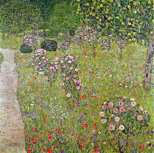 🌸 สวนผลไม้กับดอกกุหลาบ – Gustav Klimt (ประมาณปี 1912)
