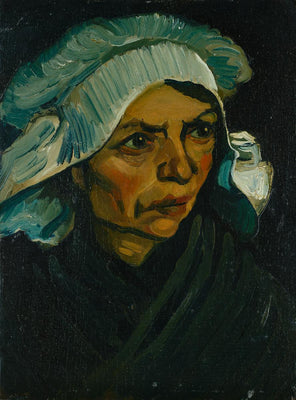หัวหญิงชาวนาใส่หมวกขาว - Vincent van Gogh