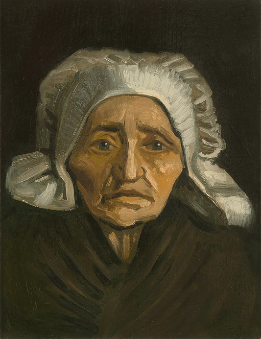 👵 หัวของชาวนาใส่ผ้าคลุมสีขาว – Vincent van Gogh (1884)