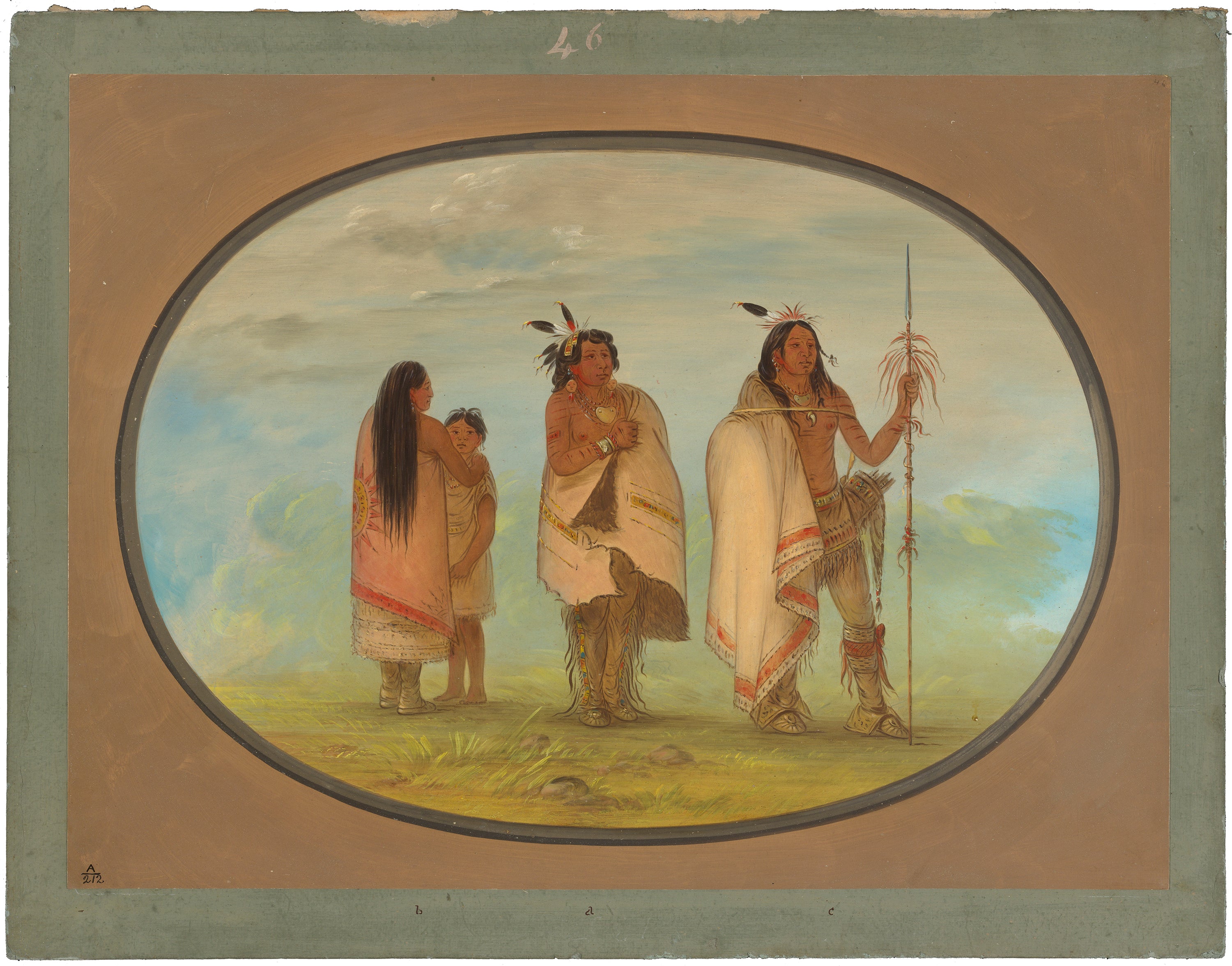 Le chef Weeco, sa femme et un guerrier - George Catlin