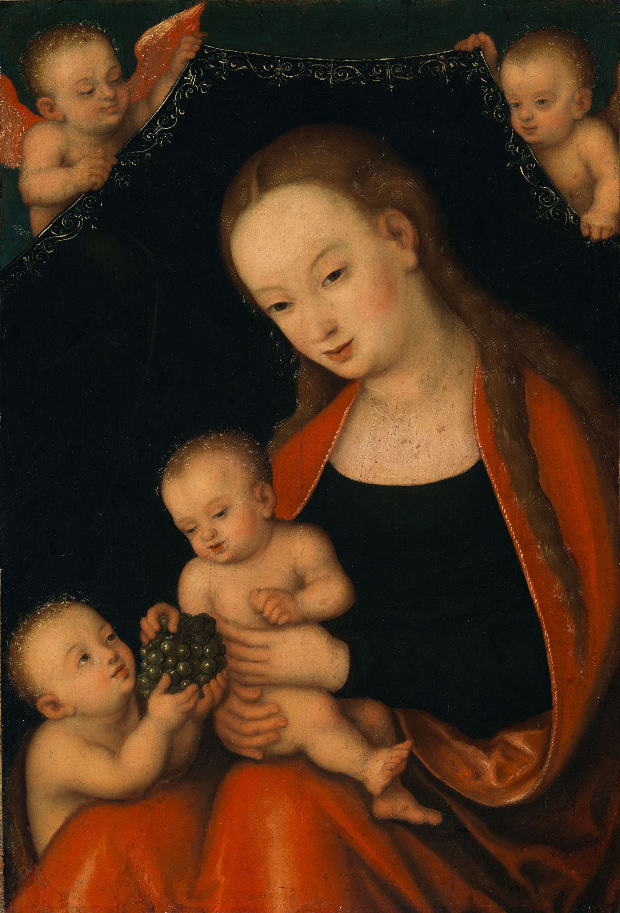 La Vierge à l'Enfant avec le petit Jean Baptiste et des anges - Lucas Cranach the Elder