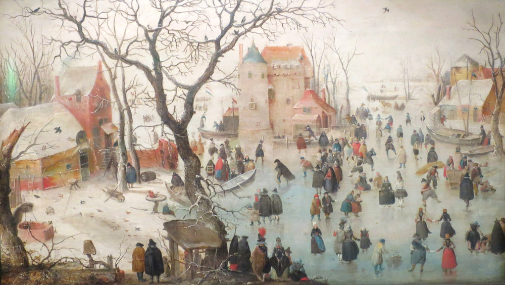 Paysage d'hiver avec patineurs sur glace - Hendrick Avercamp image 1 copie de tableau peinte à la main