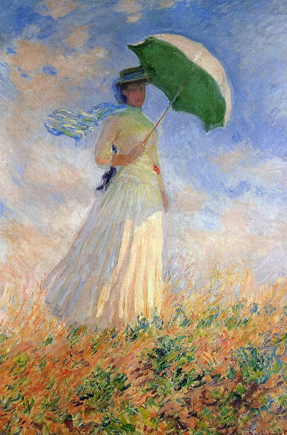 หญิงสาวถือร่มหันไปทางขวา – Claude Monet, 1886