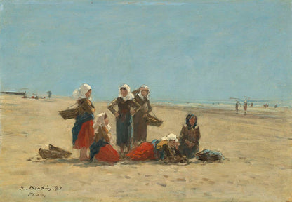 🏖 ผู้หญิงบนชายหาดเบร์ก – Eugène Boudin (1881)