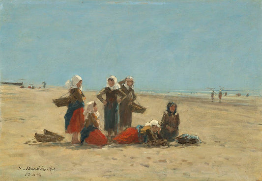 🏖 ผู้หญิงบนชายหาดเบร์ก – Eugène Boudin (1881)