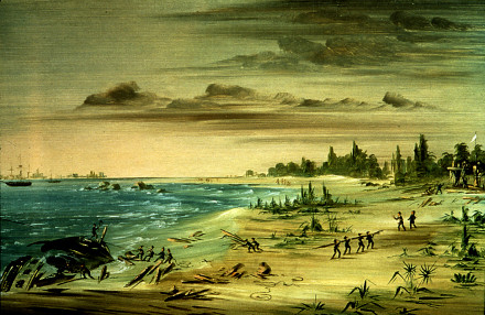 Naufrage de l'Aimable, sur la côte du Texas. 1685 - George Catlin