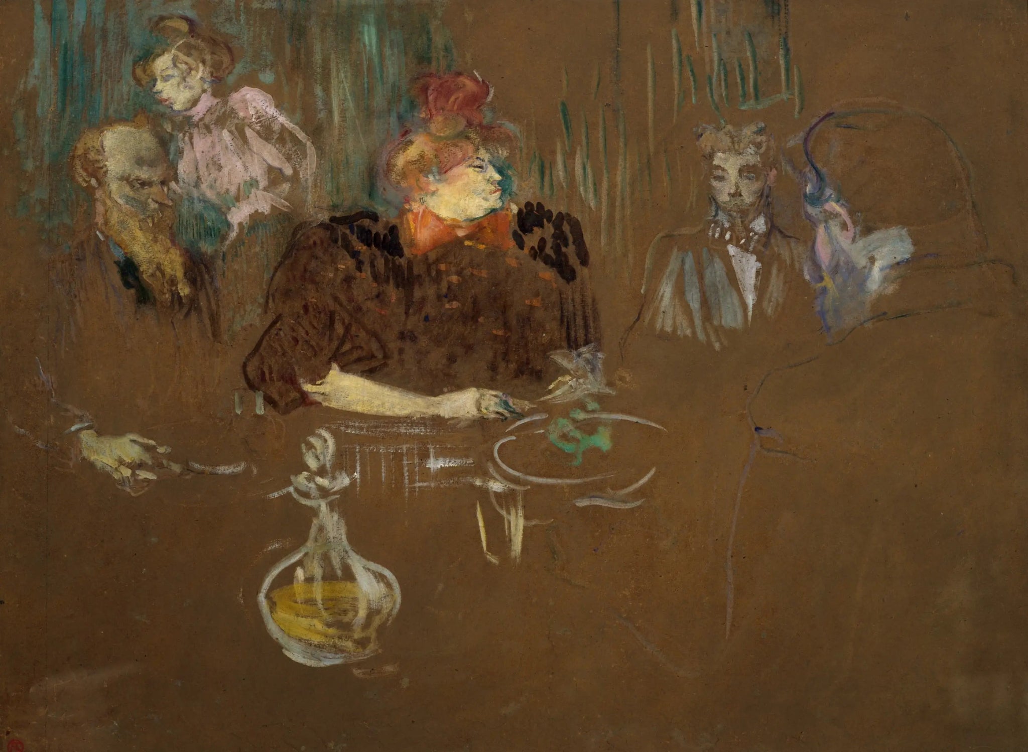 À la table de Monsieur et Madame Natanson - Henri de Toulouse-Lautrec image 1 copie peinte à la main à l’huile