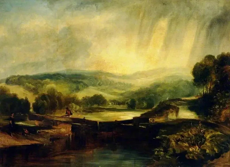 A View on the Colne, Moor Park, Hertfordshire - J. M. W. Turner image 1 copie de tableau peinte à la main