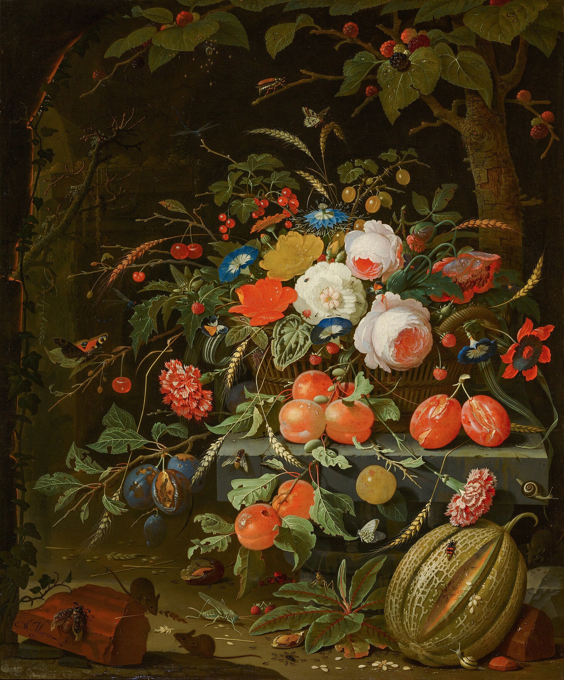 Nature morte aux fleurs dans un vase - Abraham Mignon