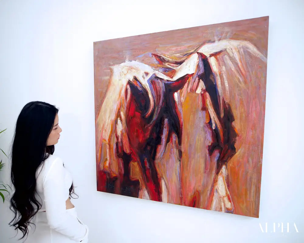 Abstract Horse – Somchai | 100 x 100 cm Reproductions de tableaux à la peinture à l’huile