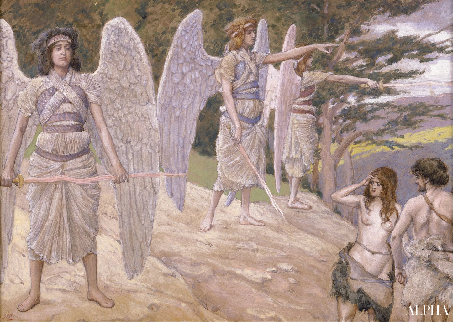 Adam et Eve chassés du paradis - James Tissot - Reproductions de tableaux et peintures haut de gamme