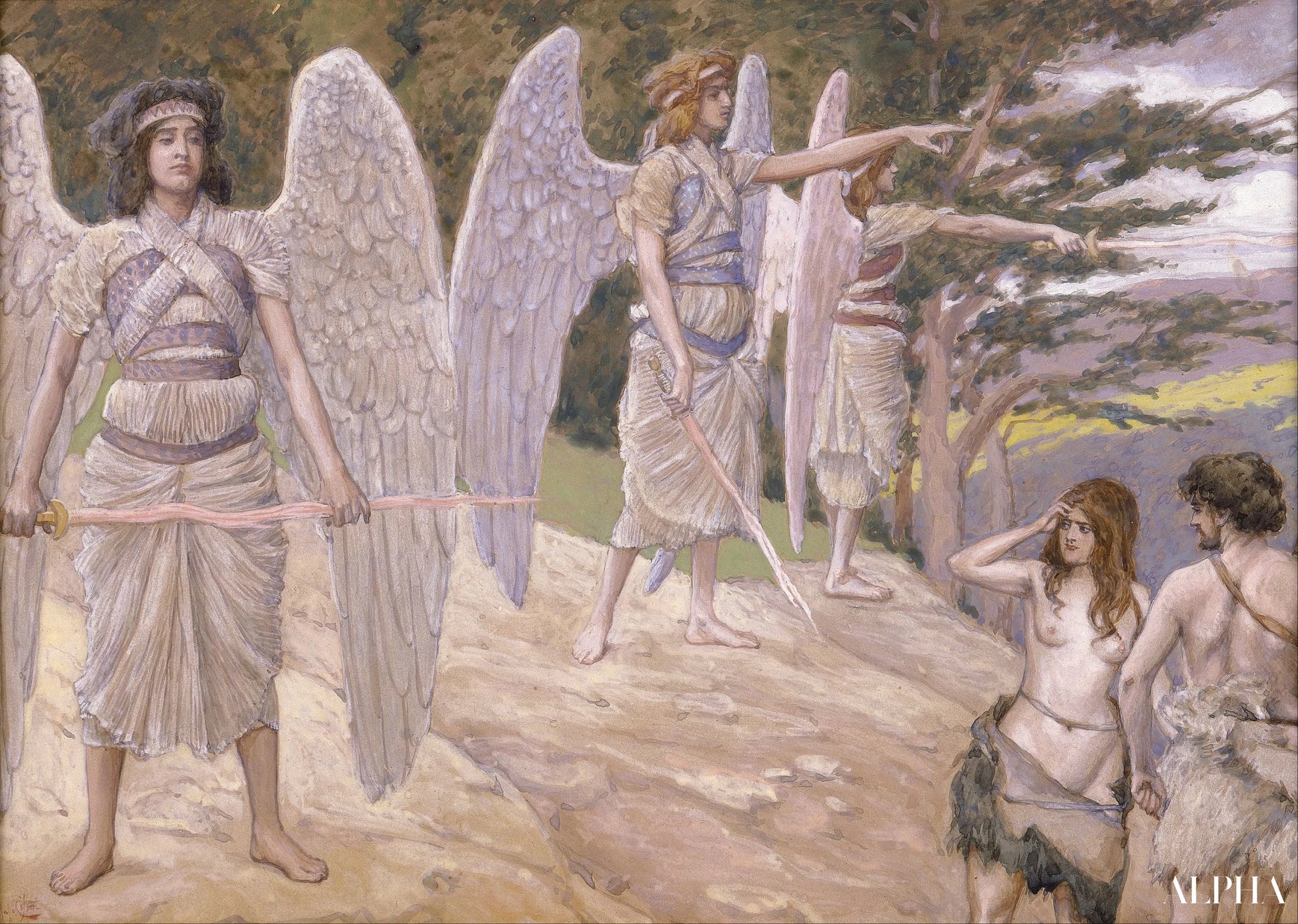 Adam et Eve chassés du paradis - James Tissot - Reproductions de tableaux et peintures haut de gamme