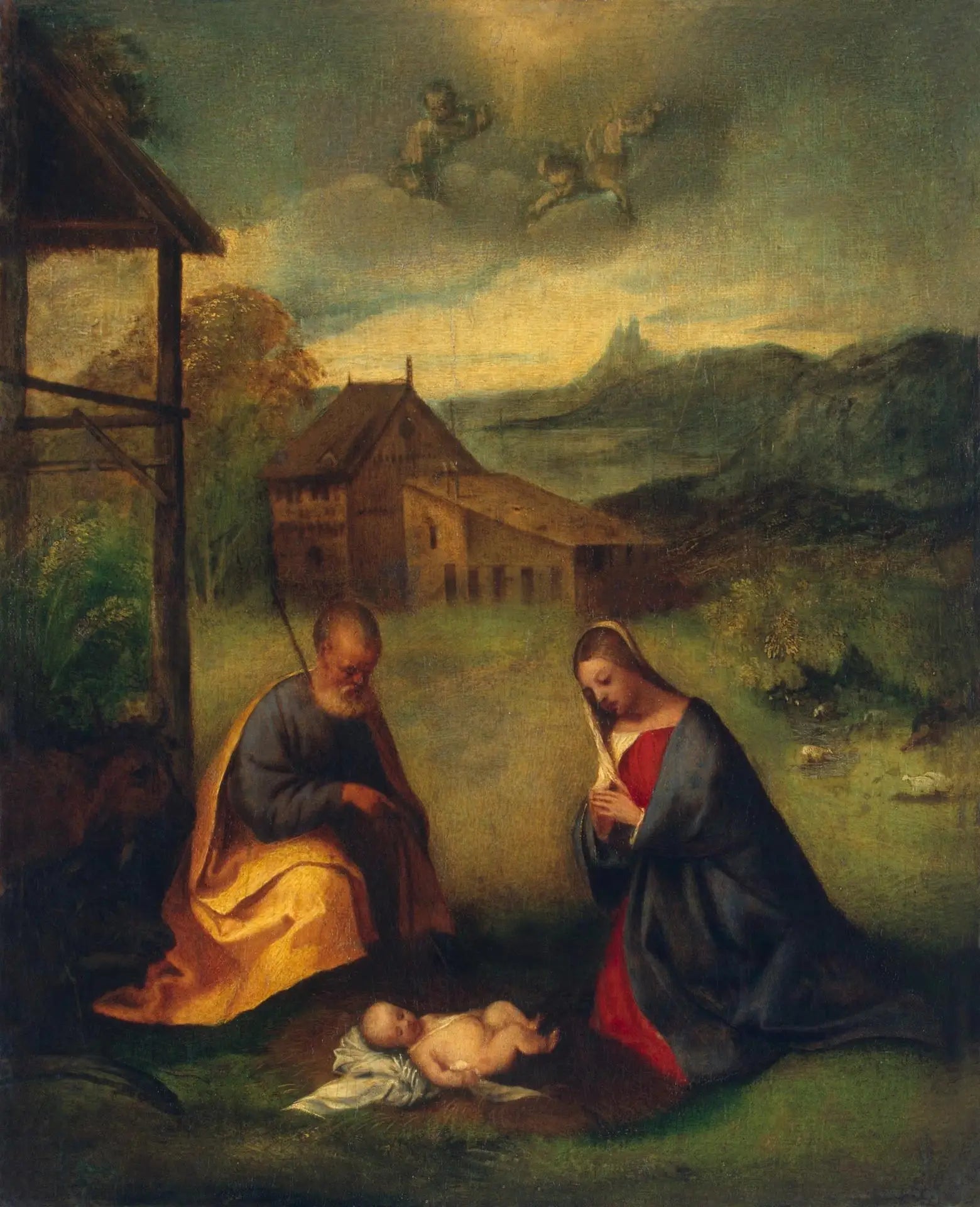 Adoration de l'Enfant - Titian image 1 reproduction réalisée par Alpha Reproduction