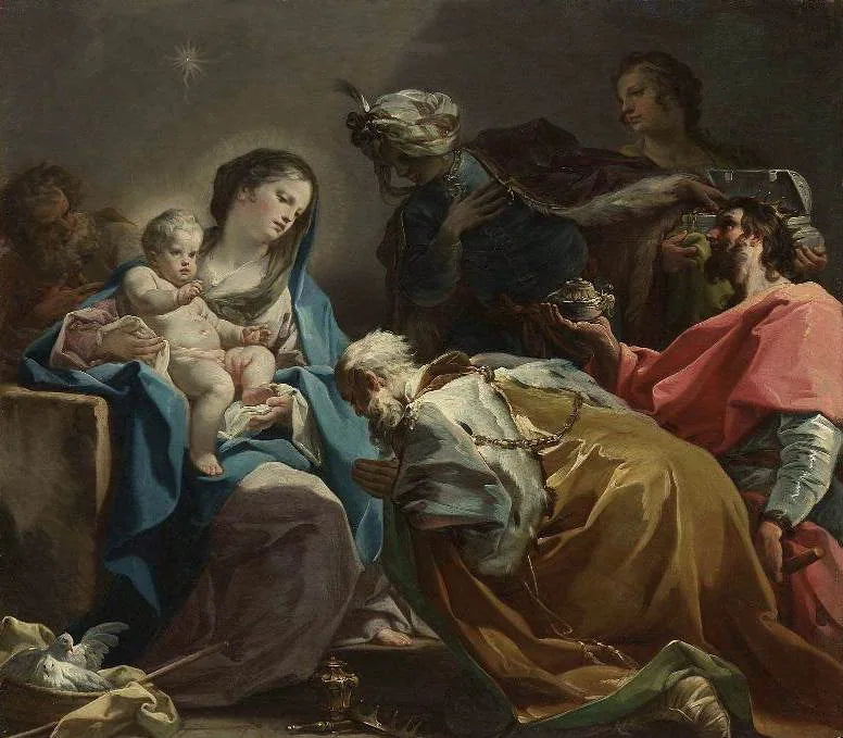 Adoration des mages - Corrado Giaquinto image 1 copie peinte à la main à l’huile
