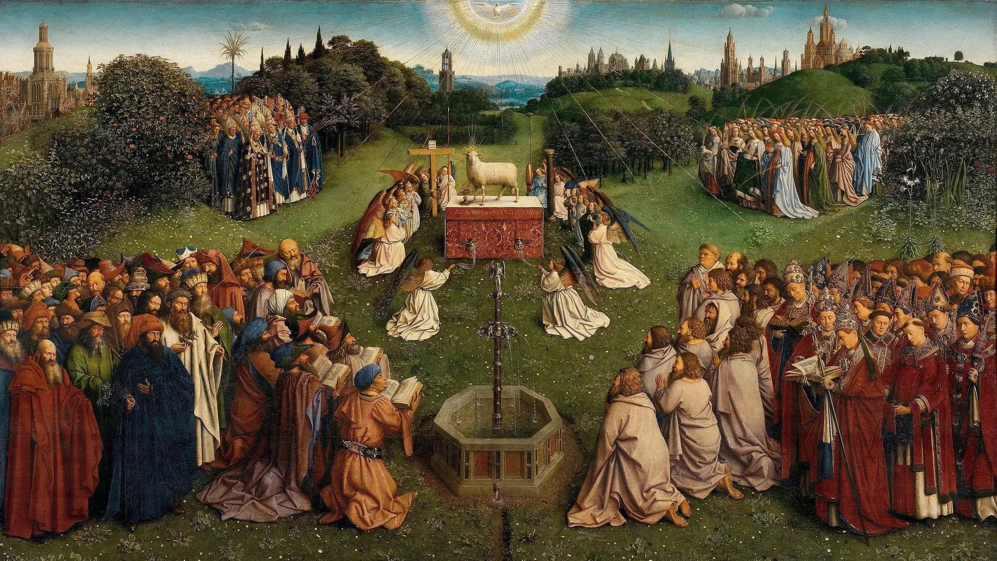 Agneau mystique - Jan van Eyck image 1 copie peinte à la main à l’huile