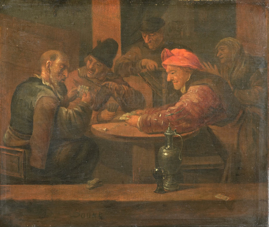 Des agriculteurs qui jouent aux cartes. - Daniël Boone