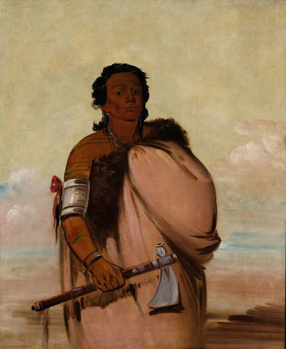Ah'-sho-cole, Rotten Foot, un guerrier renommé - George Catlin image 1 tableau peint à l’huile sur toile