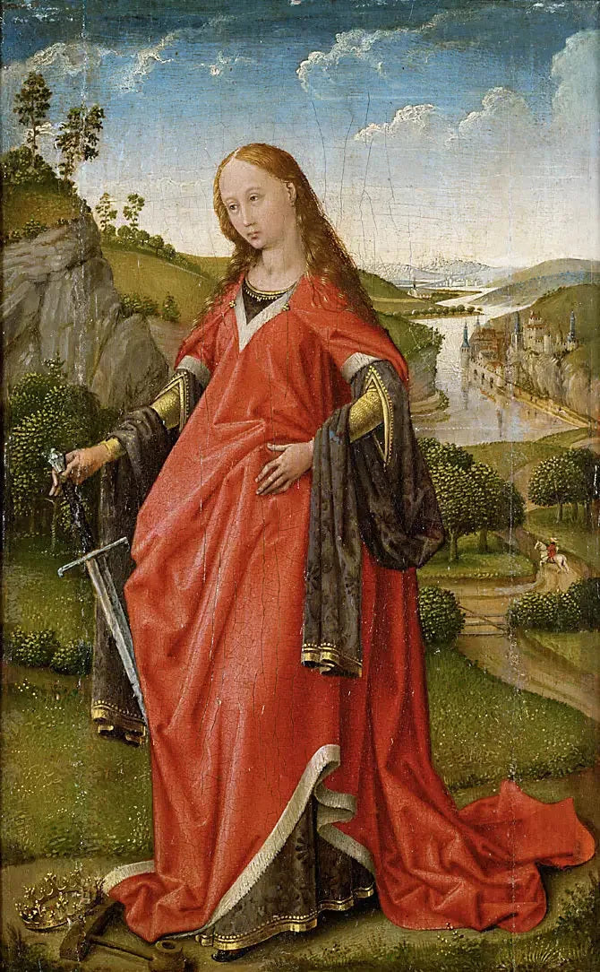 ด้านขวาของภาพคู่: นักบุญ Catherine - Rogier van der Weyden