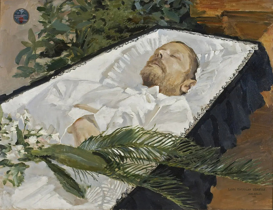 Lauri Kivekäs sur son lit de mort - Akseli Gallen-Kallela
