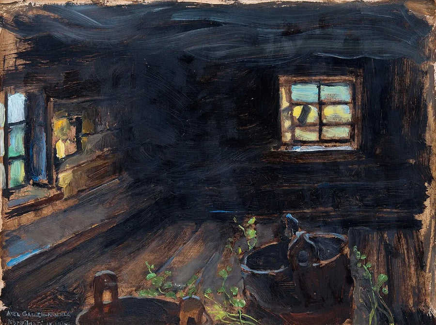 Intérieur de sauna, peinture d’Akseli Gallen-Kallela