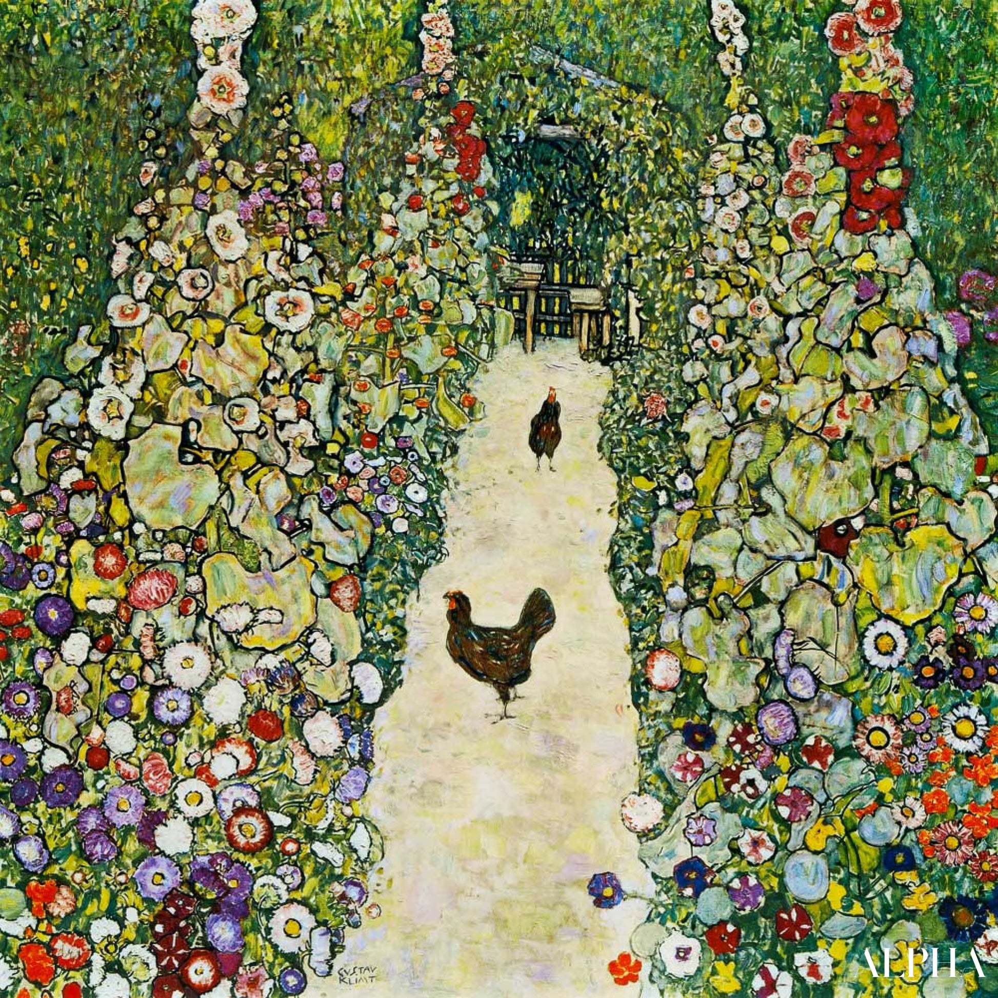 Allée de jardin avec les poules - Gustav Klimt - Reproductions de tableaux et peintures haut de gamme