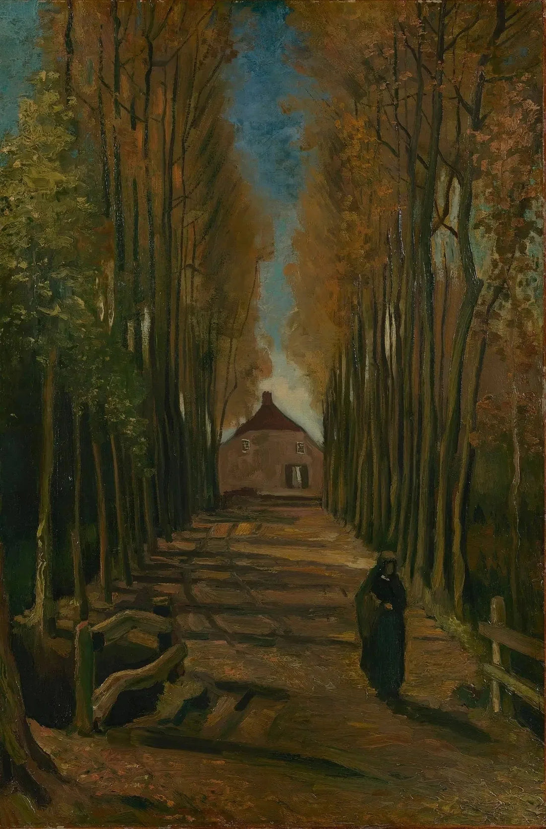 ถนนต้นป็อปลาร์ในฤดูใบไม้ร่วง - Vincent van Gogh
