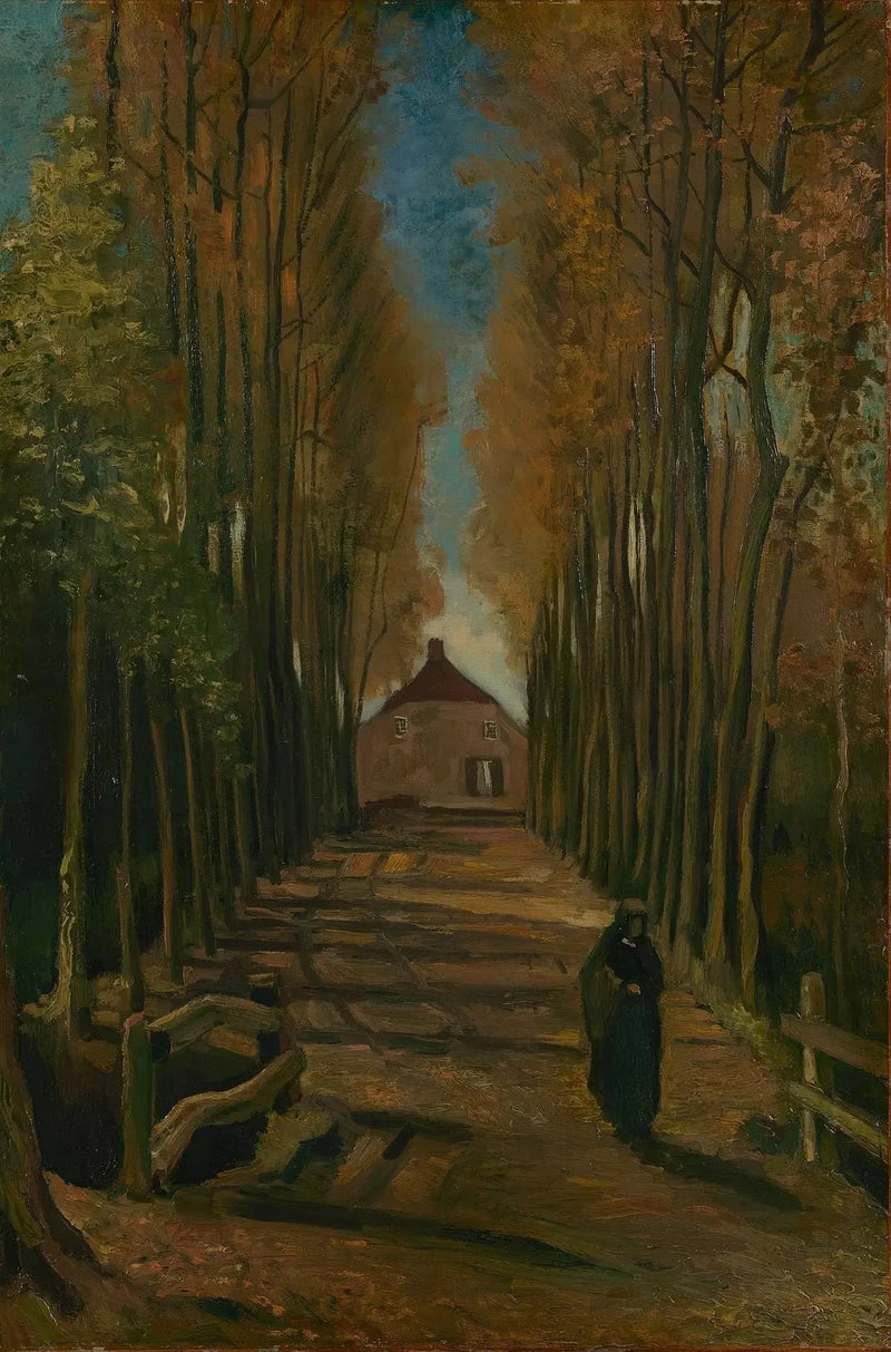 ถนนต้นป็อปลาร์ในฤดูใบไม้ร่วง - Vincent van Gogh