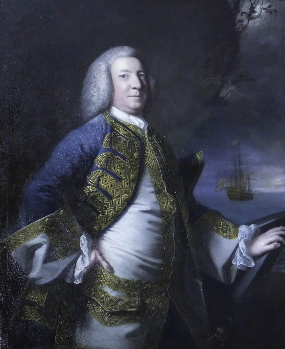 Amiral Sir George Anson, baron Anson de Soberton (1697-1762) - Joshua Reynolds image 1 copie peinte à la main à l’huile