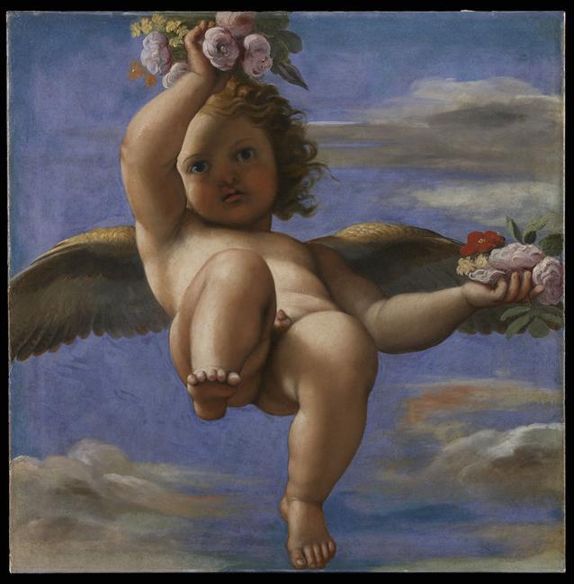 Amour répandant des fleurs - Annibale Carracci image 1 reproduction de peinture à l’huile