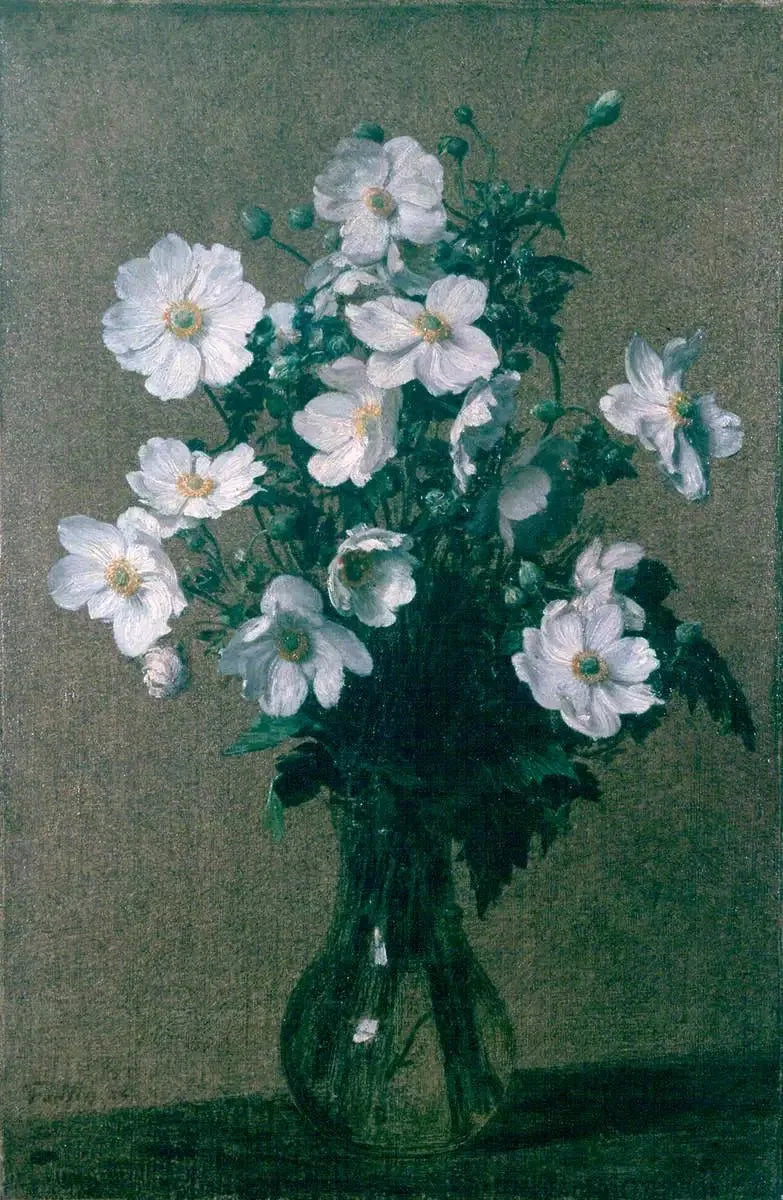 Anémones du Japon - Henri Fantin-Latour image 1 reproduction de peinture à l’huile