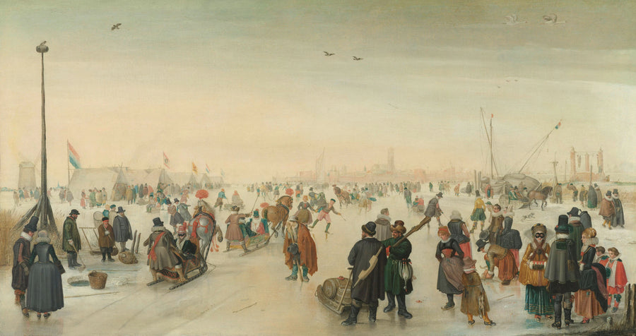 Animation glace à proximité d'une ville - Hendrick Avercamp