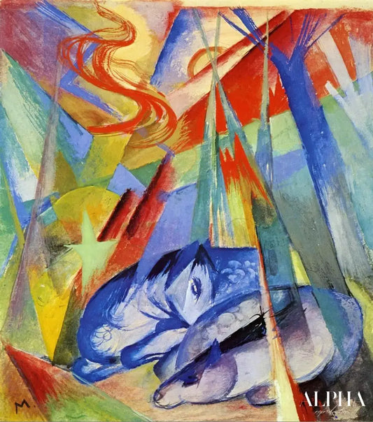 Animaux dormant - Franz Marc - Reproductions de tableaux et peintures haut de gamme