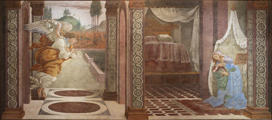L’Annonciation de San Martino alla Scala de Botticelli, Galerie des Offices – reproduction peinture à l’huile sur toile