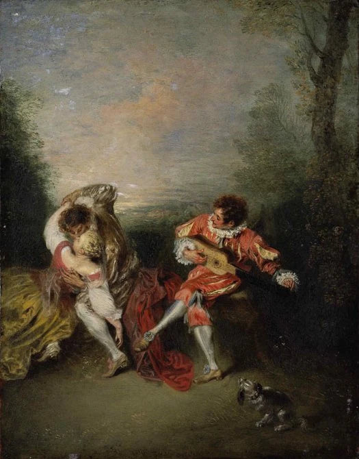 La Surprise, peinture d’Antoine Watteau