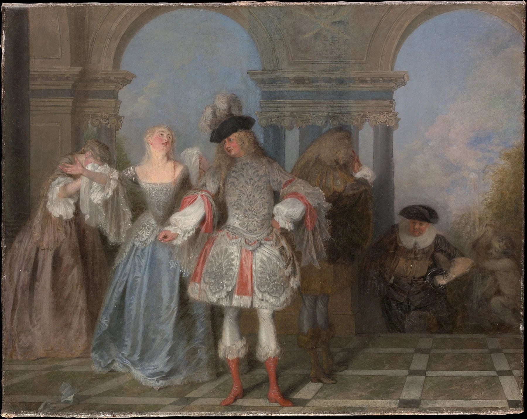 Les Comédiens français — Metropolitan Museum, peinture d’Antoine Watteau