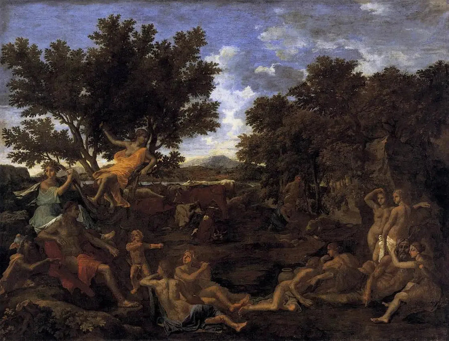 อพอลโล่ที่หลงใหลในดาฟเน่ - Nicolas Poussin