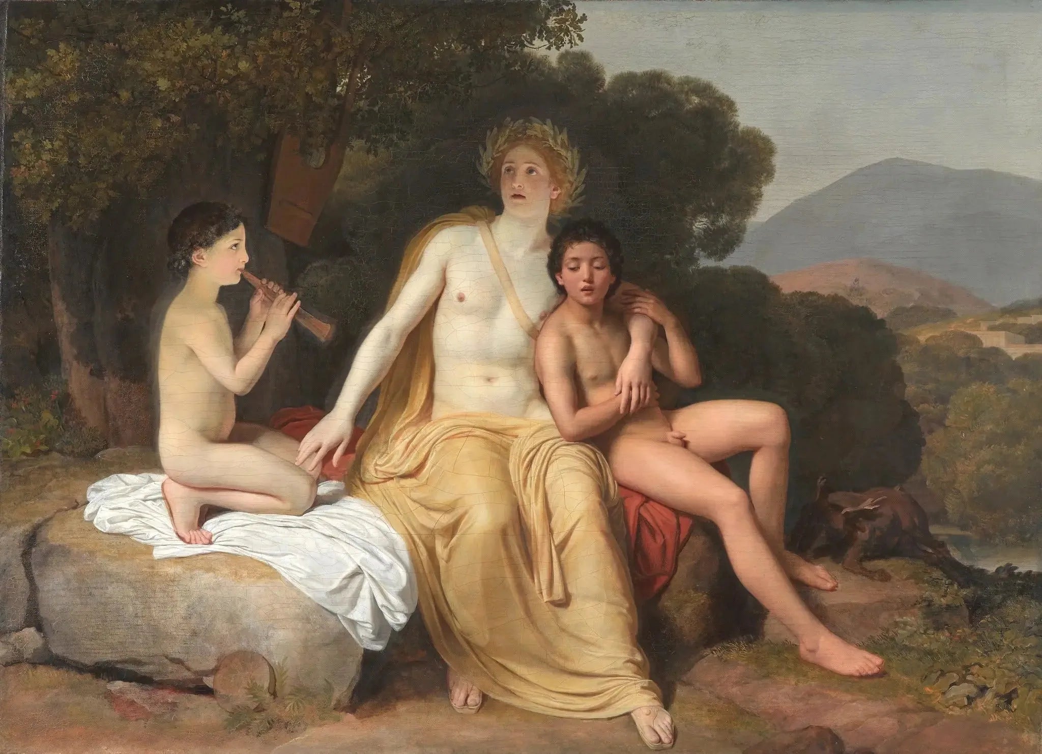 Apollon, Hyacinthe et Cyparisse faisant de la musique et chantant - Alexandre Ivanov image 1 reproduction d’œuvre d’art à l’huile