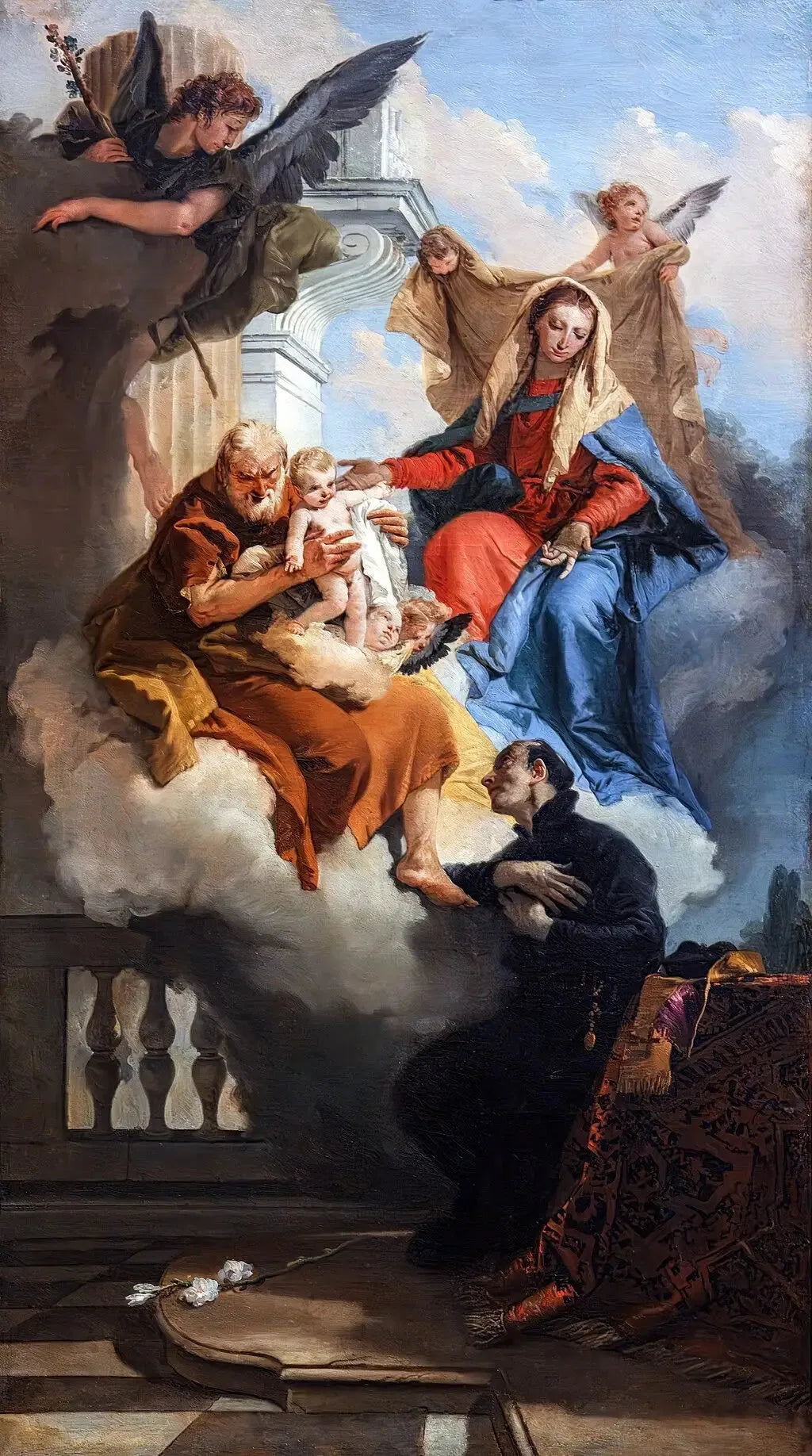 Apparition de la Sainte Famille à Gaétan de Thiene - Giovanni Battista Tiepolo image 1 reproduction d’œuvre d’art à l’huile