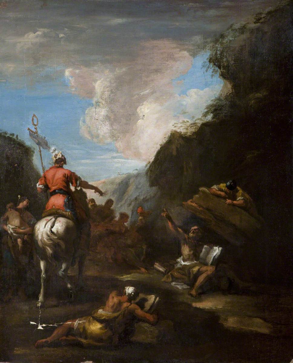 Archimède et Hiéron au siège de Syracuse - Sebastiano Ricci image 1 copie peinte à la main à l’huile