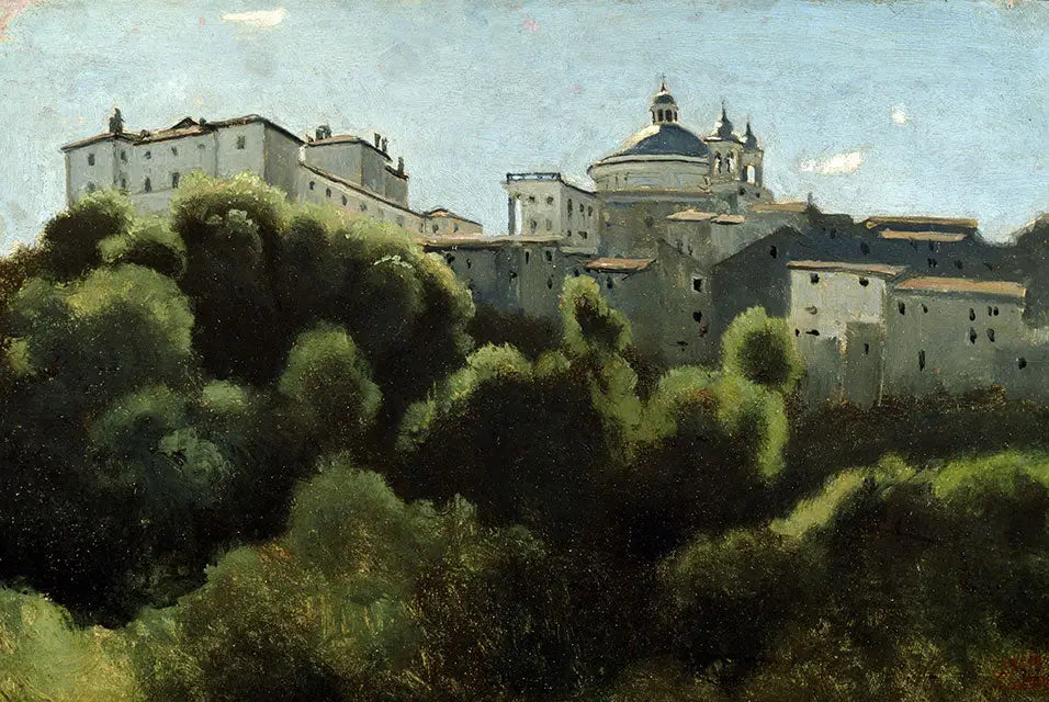 Ariccia, palais Chigi - Jean-Baptiste Camille Corot image 1 copie de tableau peinte à la main